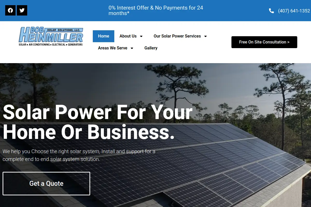 Bob Heinmiller Solar Solutions website