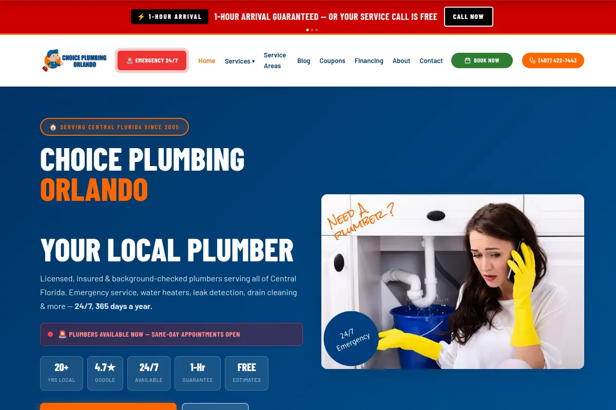 Choice Plumbing Orlando website