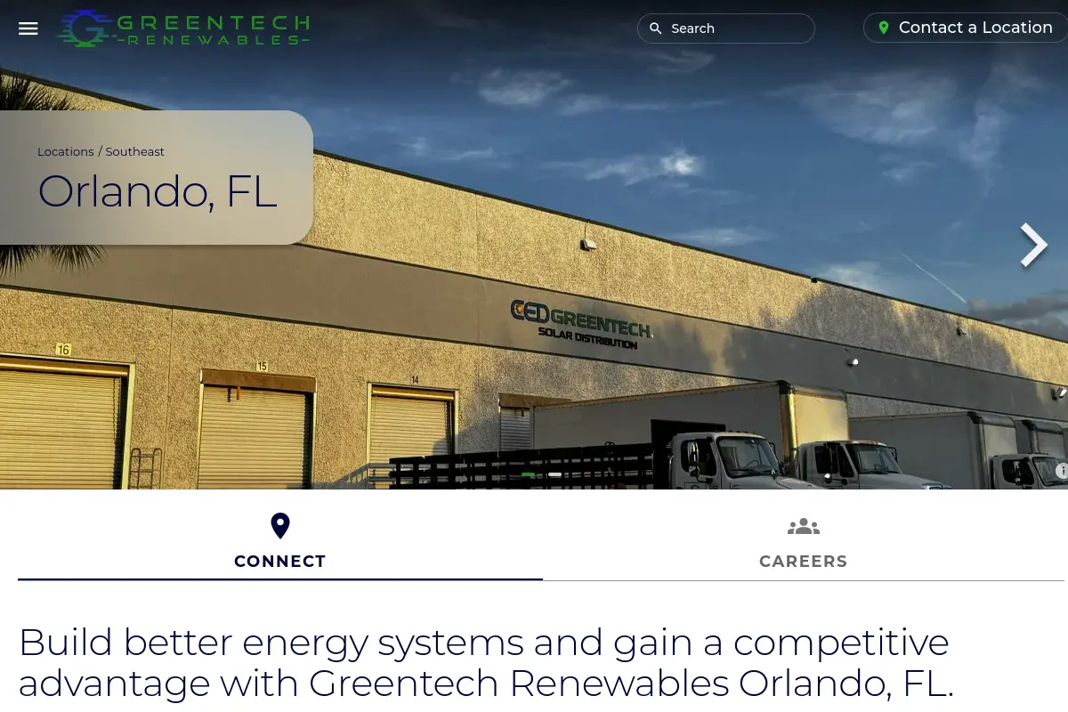 Greentech Renewables Orlando website