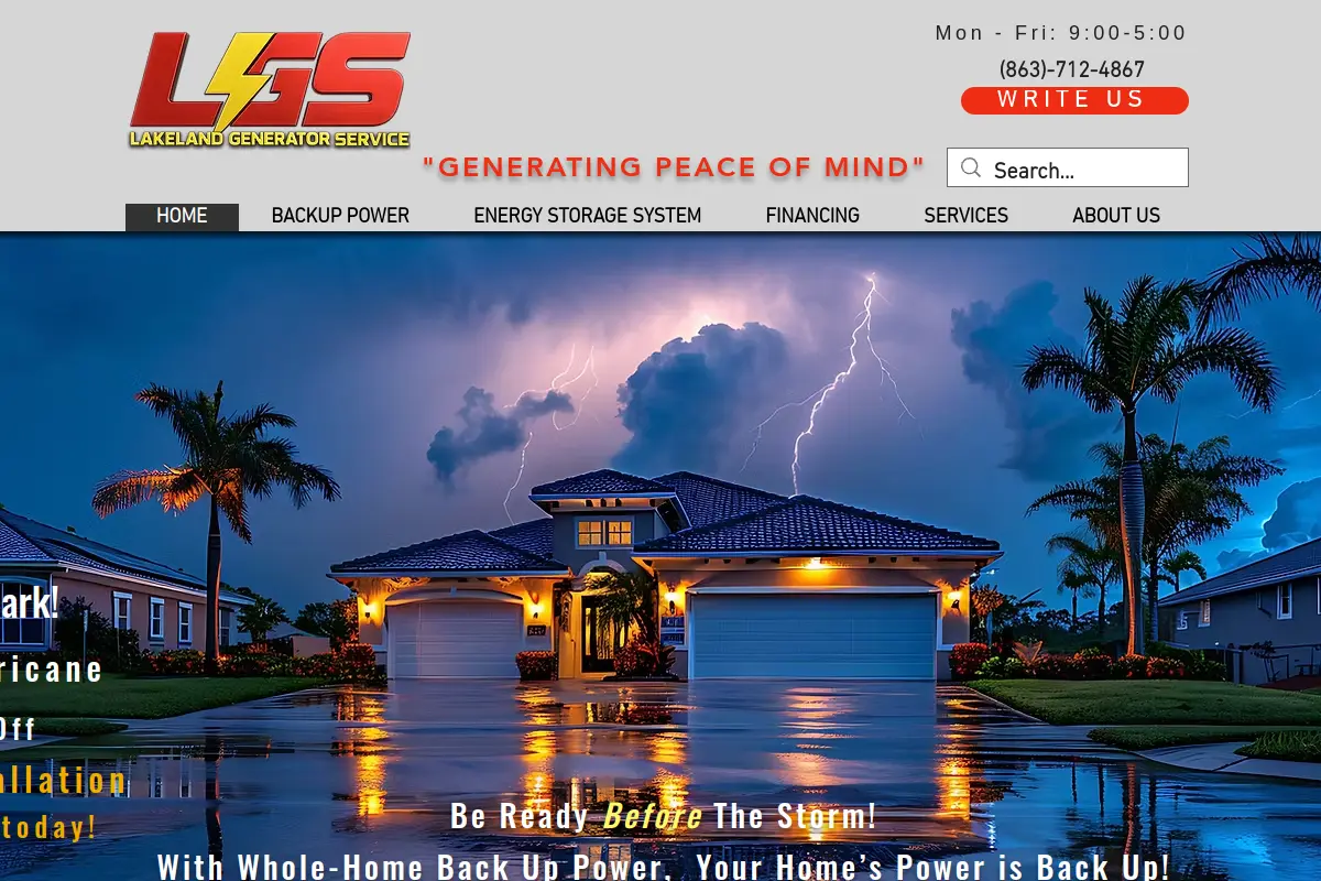 Lakeland Generator Service website