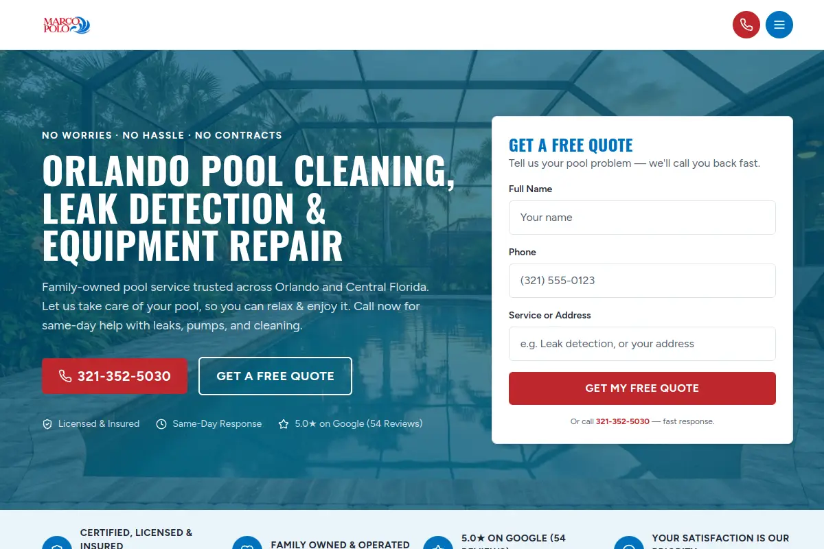 Marco Polo Pools, Inc. website